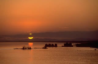 Sunset Irrawaddy River Myanmar Burma