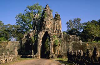 Roadway to Bayon in Angkor Wat Cambodia